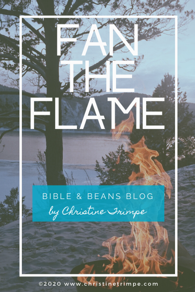 Fan the Flame from 2 Timothy 1:6 Bible and Beans Blog by Christine Trimpe