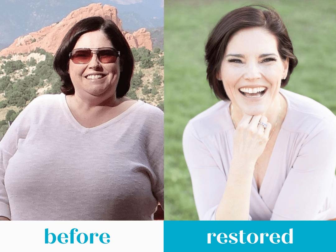 2 images of Christine before and after she completed her SugarFreed Me course 