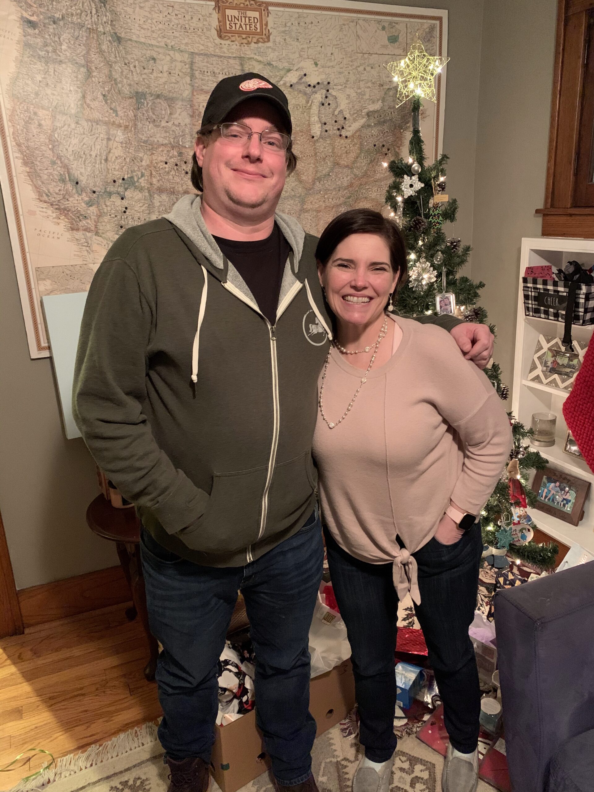 Christine and younger brother, Kevin Halloran–Christmas 2020